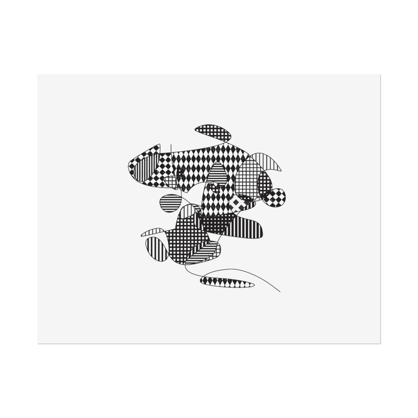 Rolled Poster — Minimal Black curves pattern Art Print