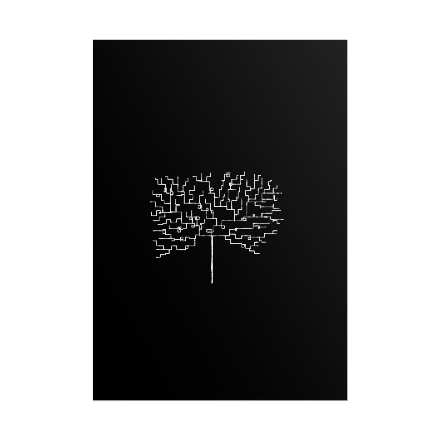Minimalist Circuit Tree Poster – Modern Tech Wall Art