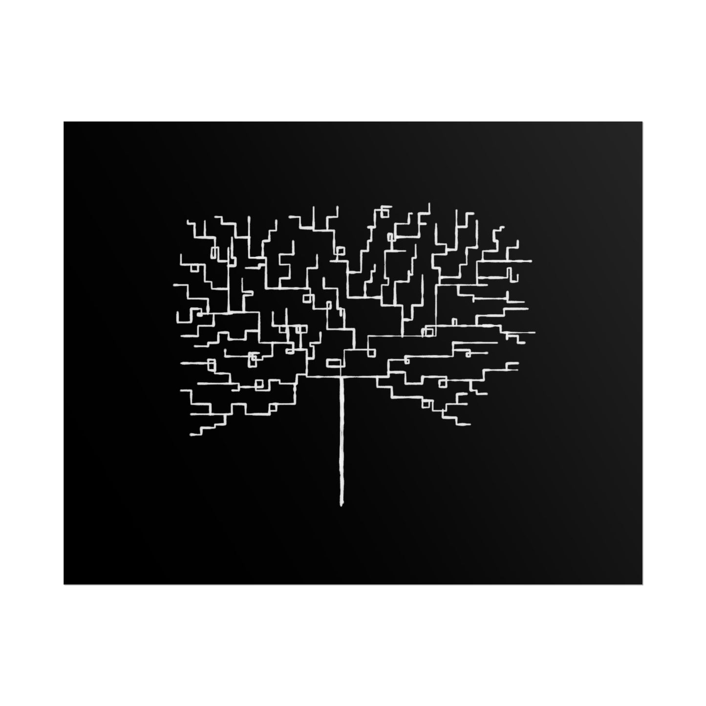 Minimalist Circuit Tree Poster – Modern Tech Wall Art