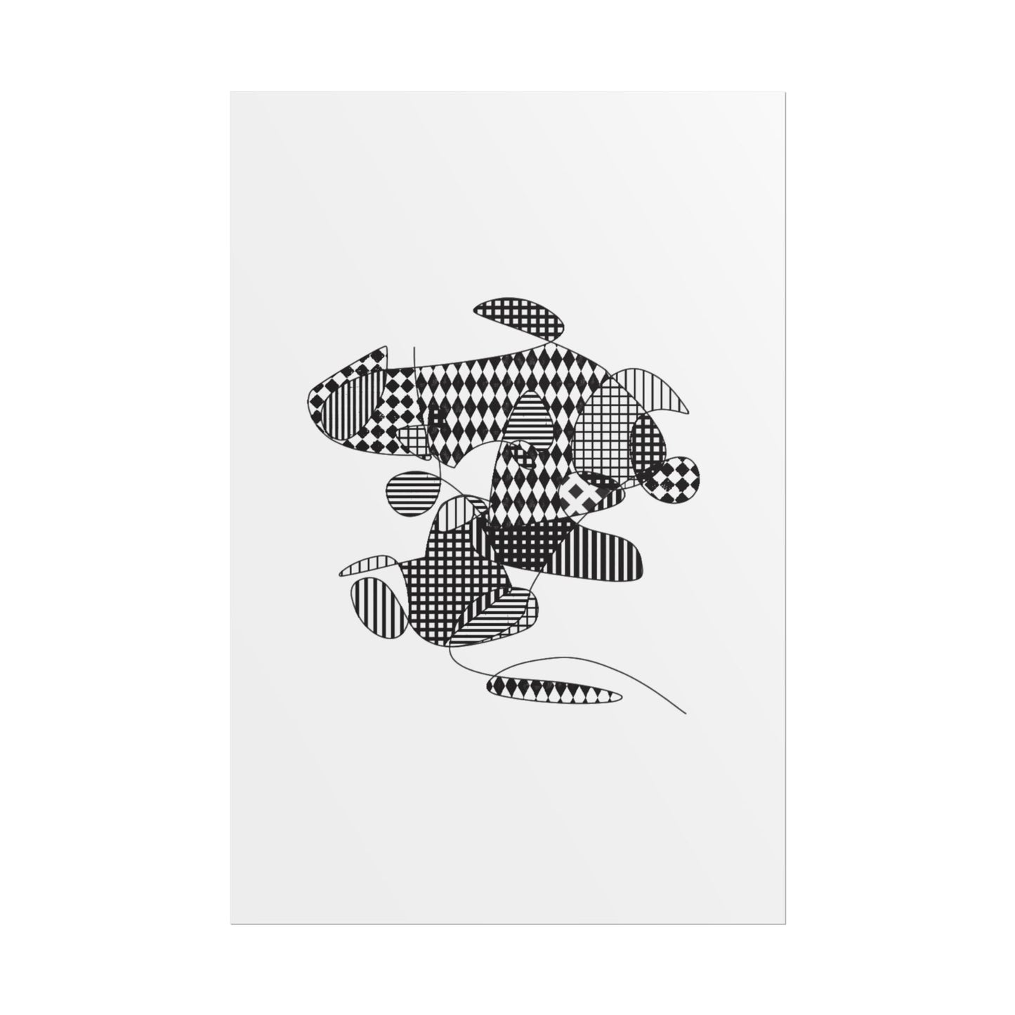 Rolled Poster — Minimal Black curves pattern Art Print