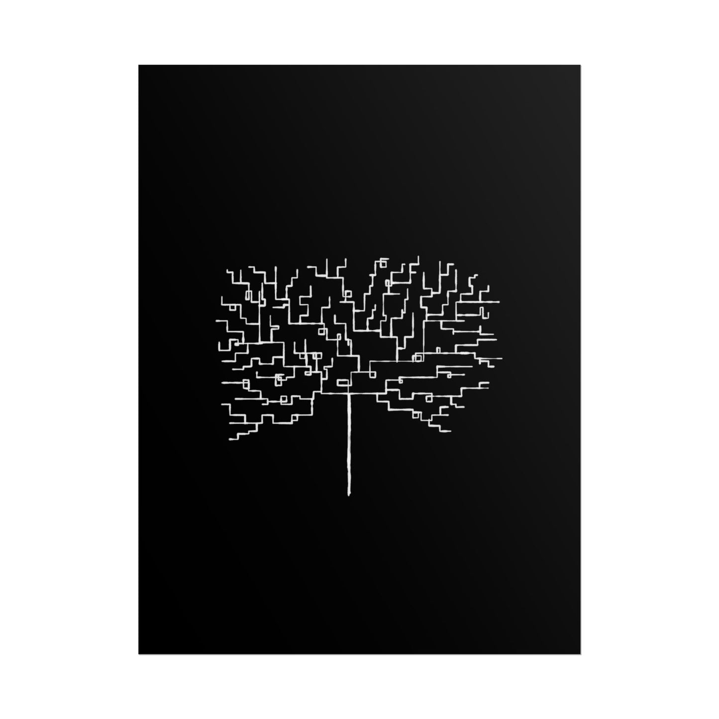 Minimalist Circuit Tree Poster – Modern Tech Wall Art