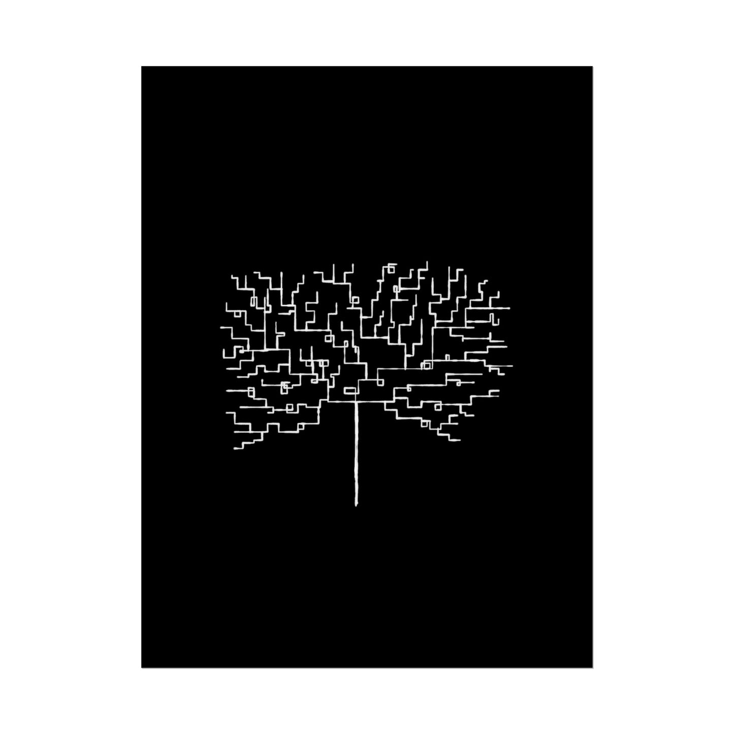 Minimalist Circuit Tree Poster – Modern Tech Wall Art