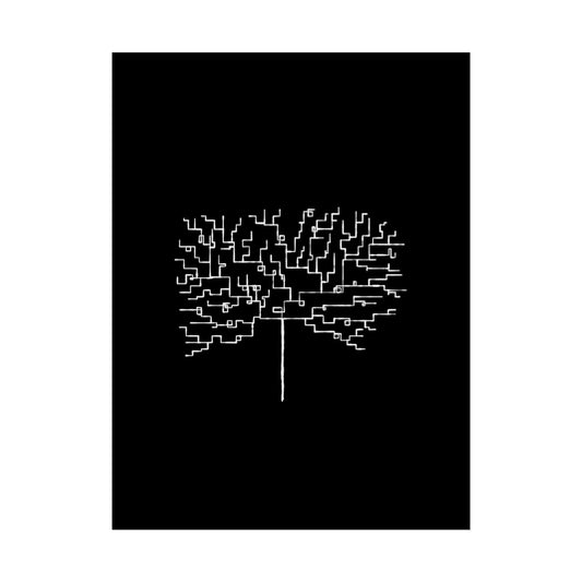 Minimalist Circuit Tree Poster – Modern Tech Wall Art