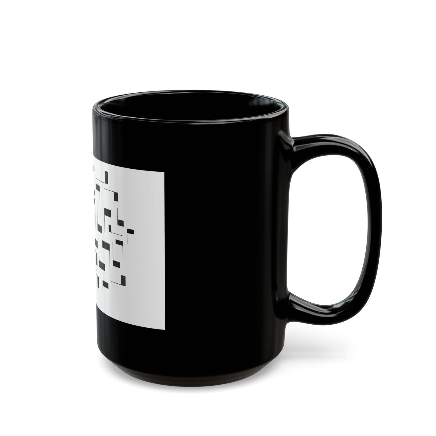Modern Geometric Black Coffee Mug — office mug (11oz/15oz)