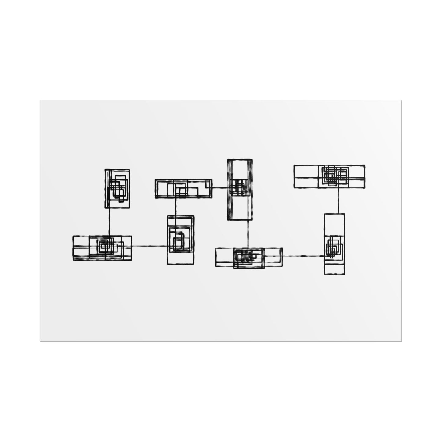 Abstract Minimalist Grid Poster — Modern Geometric Wall Art (Rolled)