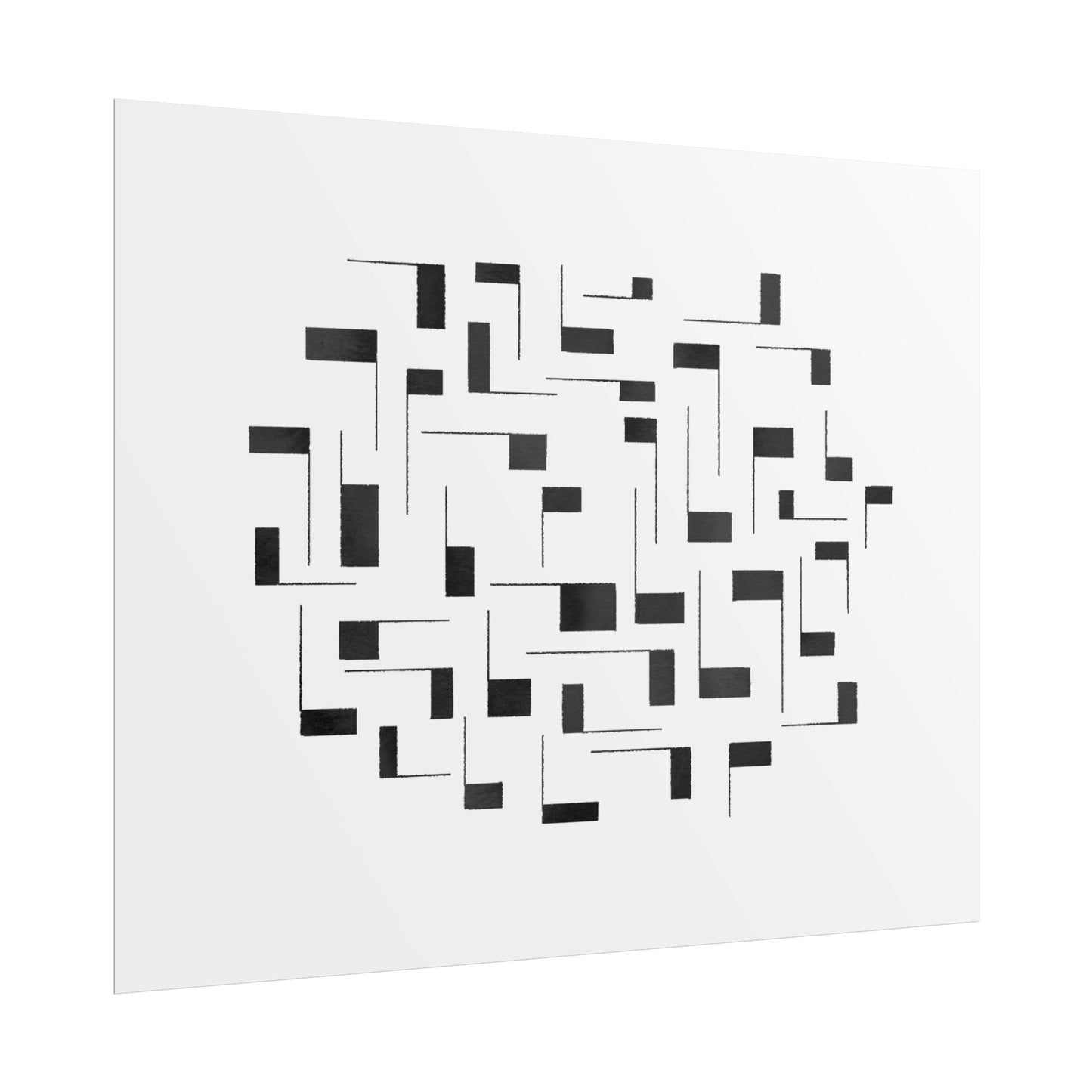 Minimalist Geometric Poster — Black  Abstract Wall Art