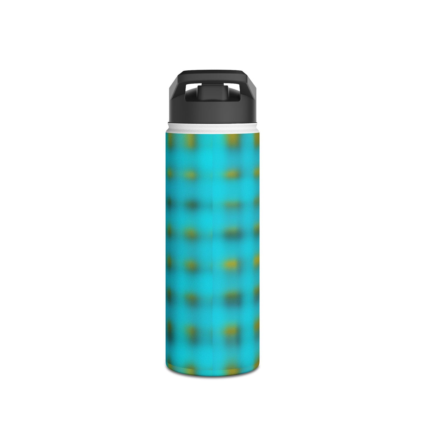 Turquoise Plaid Stainless Steel Water Bottle – Insulated Travel Flask