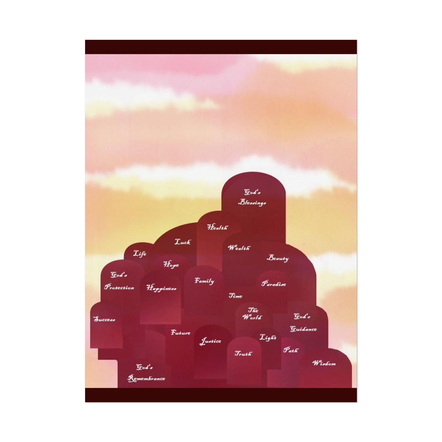 Inspirational Word Cloud "Windows of the future" wishing Poster – Rolled Motivational Wall Art