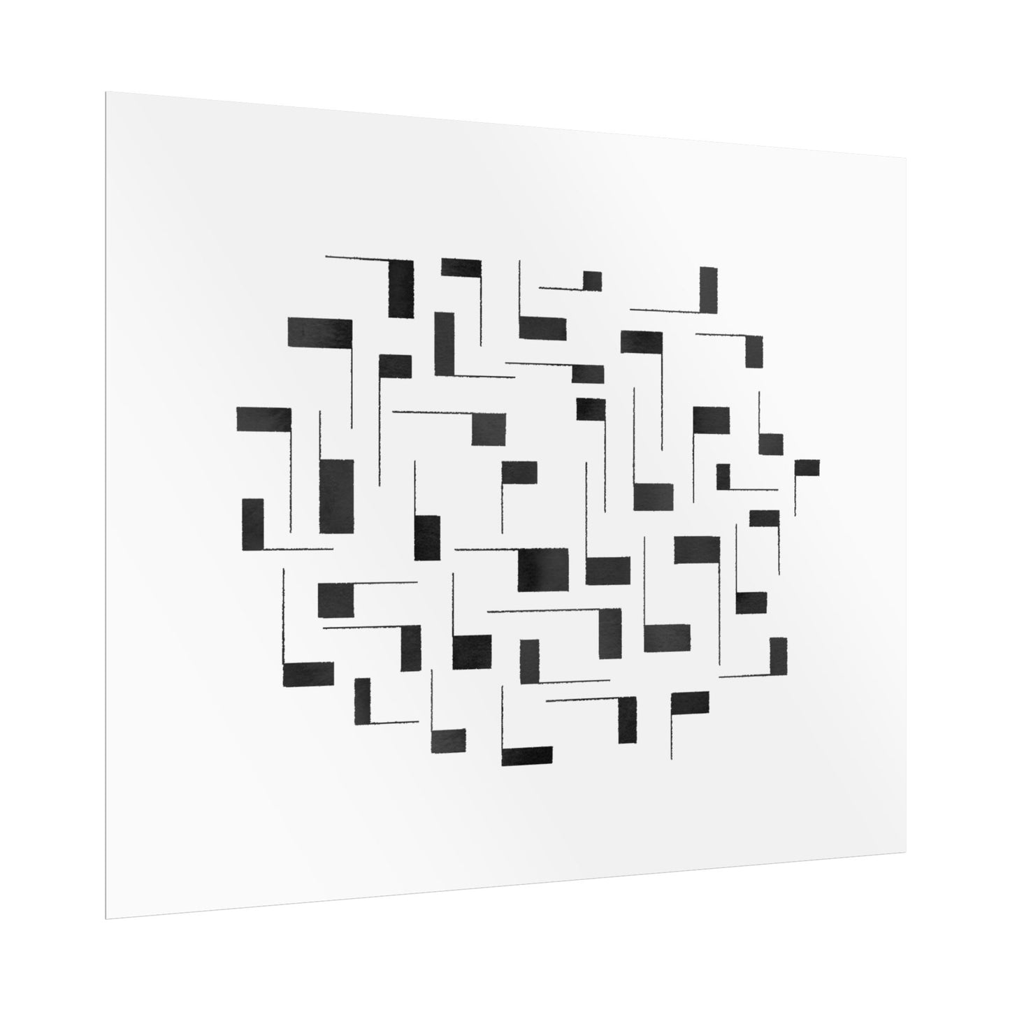 Minimalist Geometric Poster — Black  Abstract Wall Art