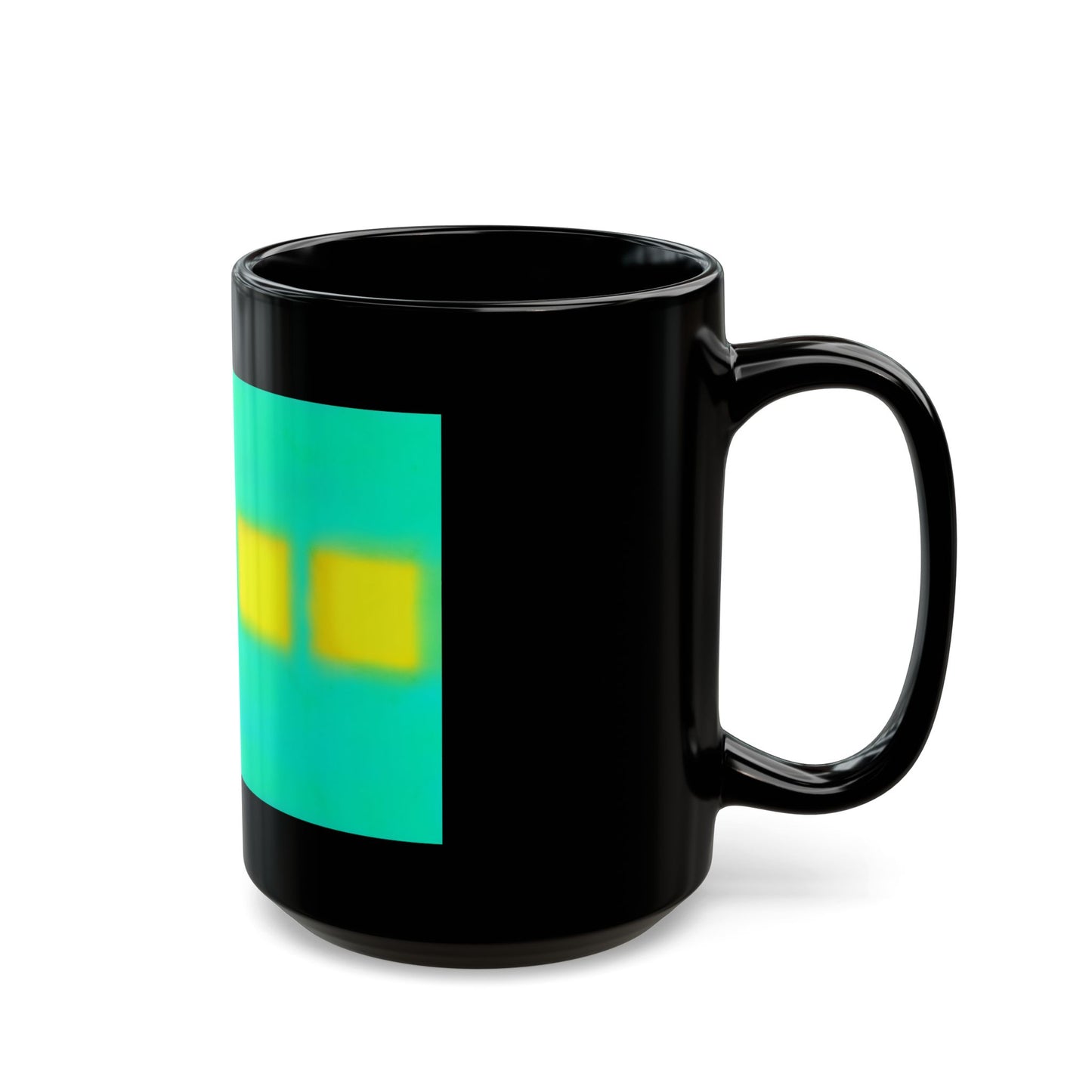 Abstract Teal & Yellow Stripe Mug part of "sun series" — Modern Geometric Coffee Cup (11oz/15oz)