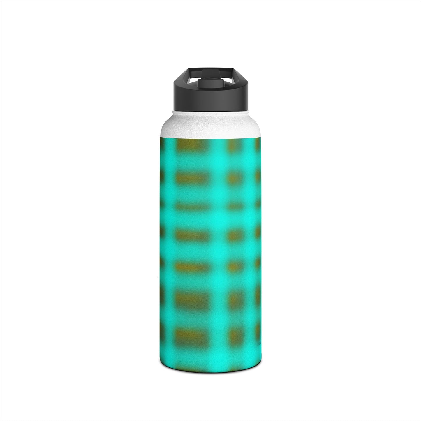 Aqua Plaid Stainless Steel Water Bottle – Insulated Travel Bottle