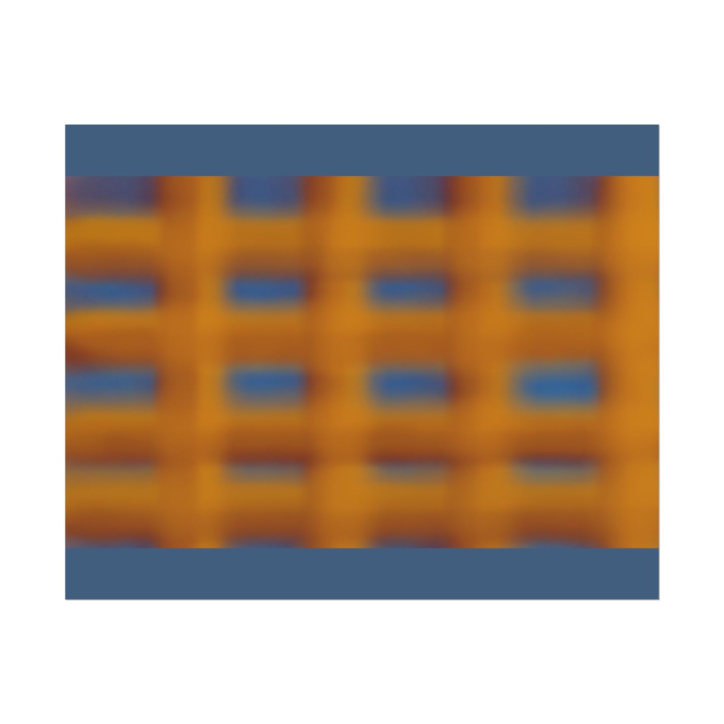 Abstract Grid Rolled Poster – Warm Orange & Blue Modern Wall Art