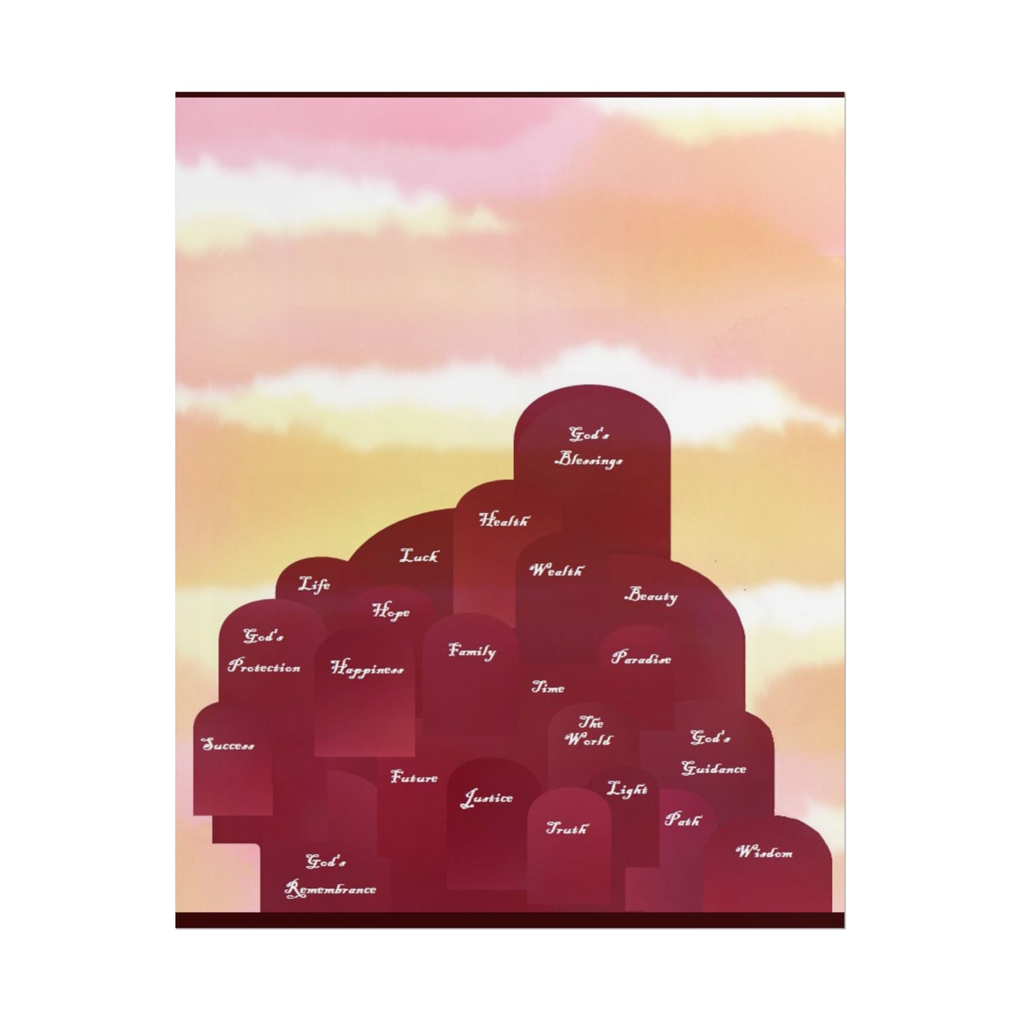 Inspirational Word Cloud "Windows of the future" wishing Poster – Rolled Motivational Wall Art