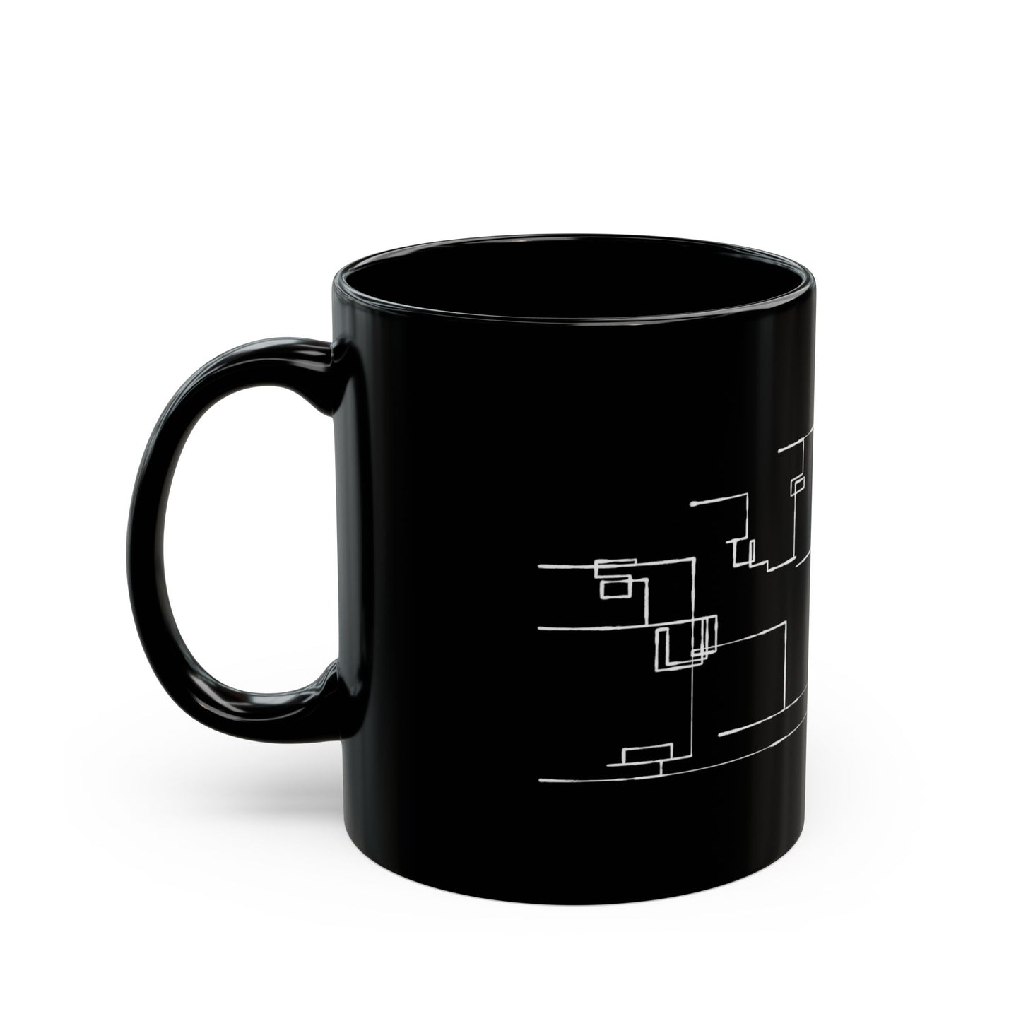 Circuit Diagram Black Mug — Minimal Tech Coffee Mug(11oz/15oz)