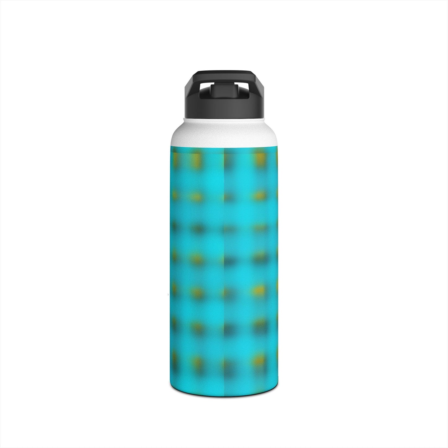 Turquoise Plaid Stainless Steel Water Bottle – Insulated Travel Flask