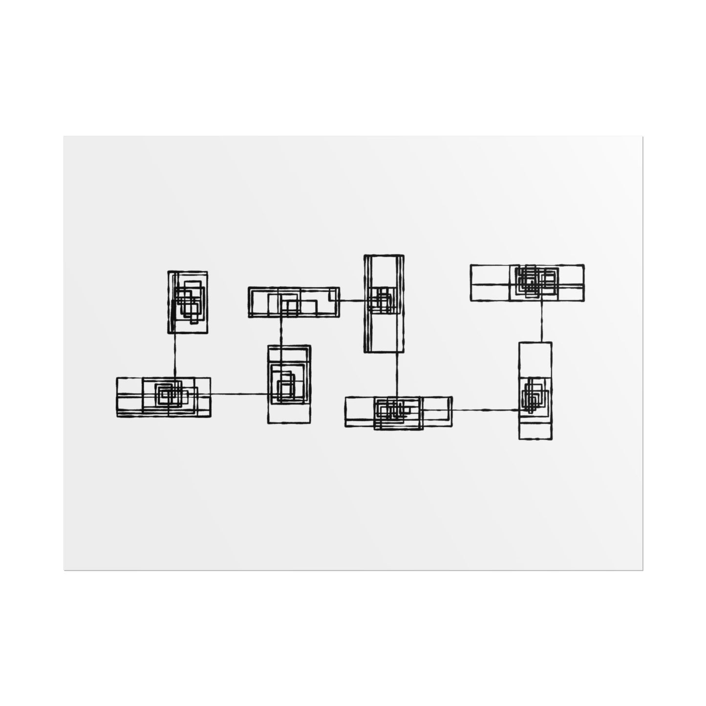 Abstract Minimalist Grid Poster — Modern Geometric Wall Art (Rolled)