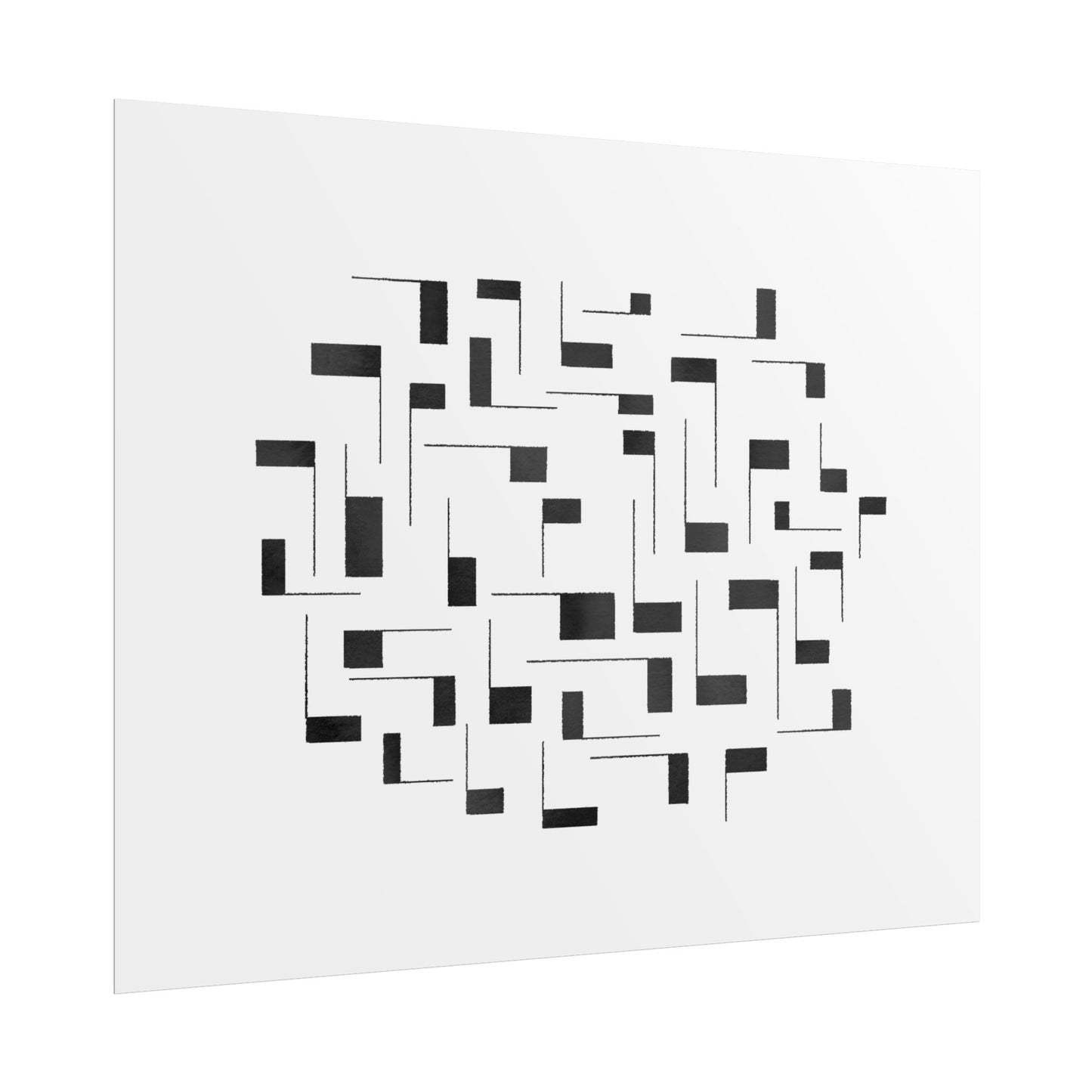 Minimalist Geometric Poster — Black  Abstract Wall Art