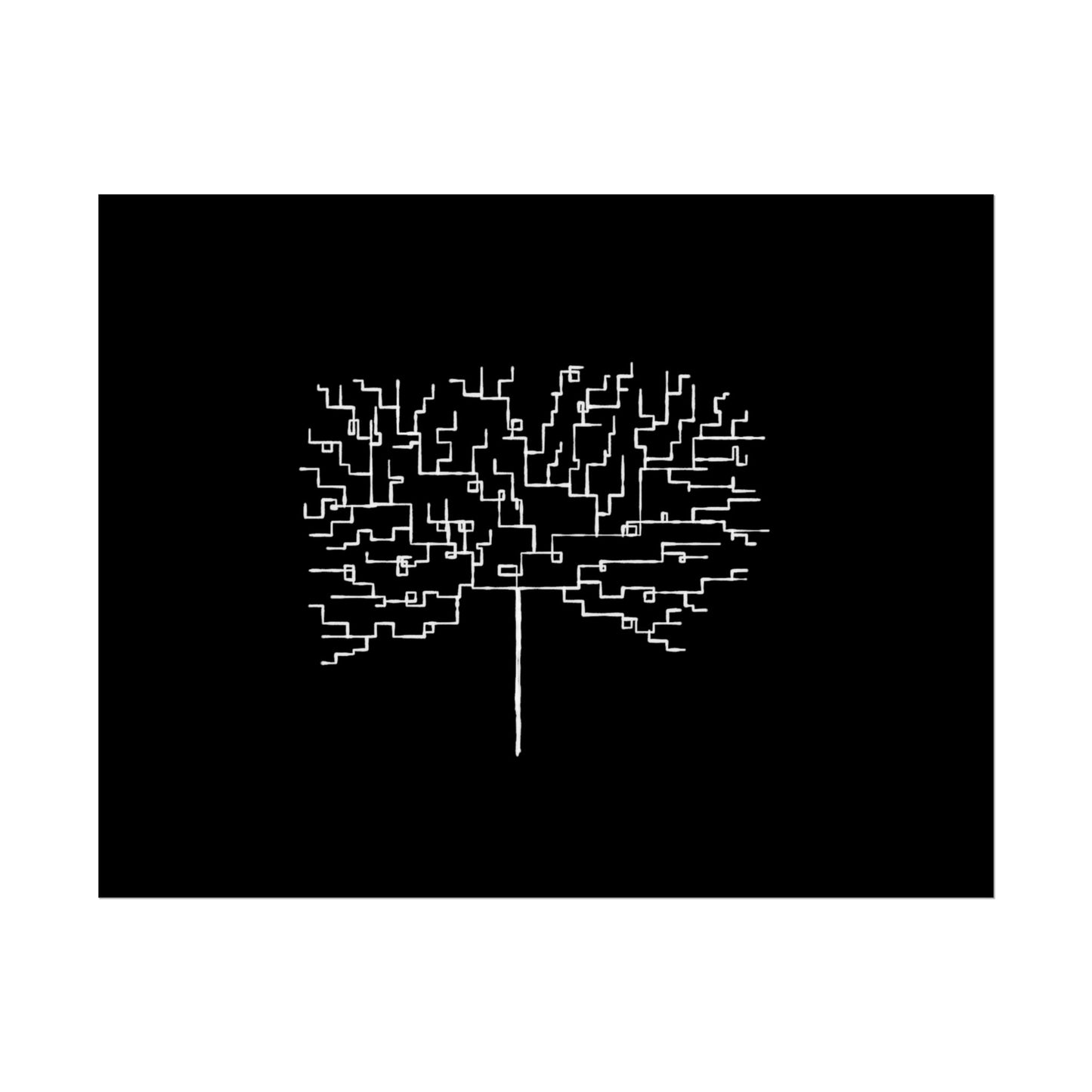 Minimalist Circuit Tree Poster – Modern Tech Wall Art