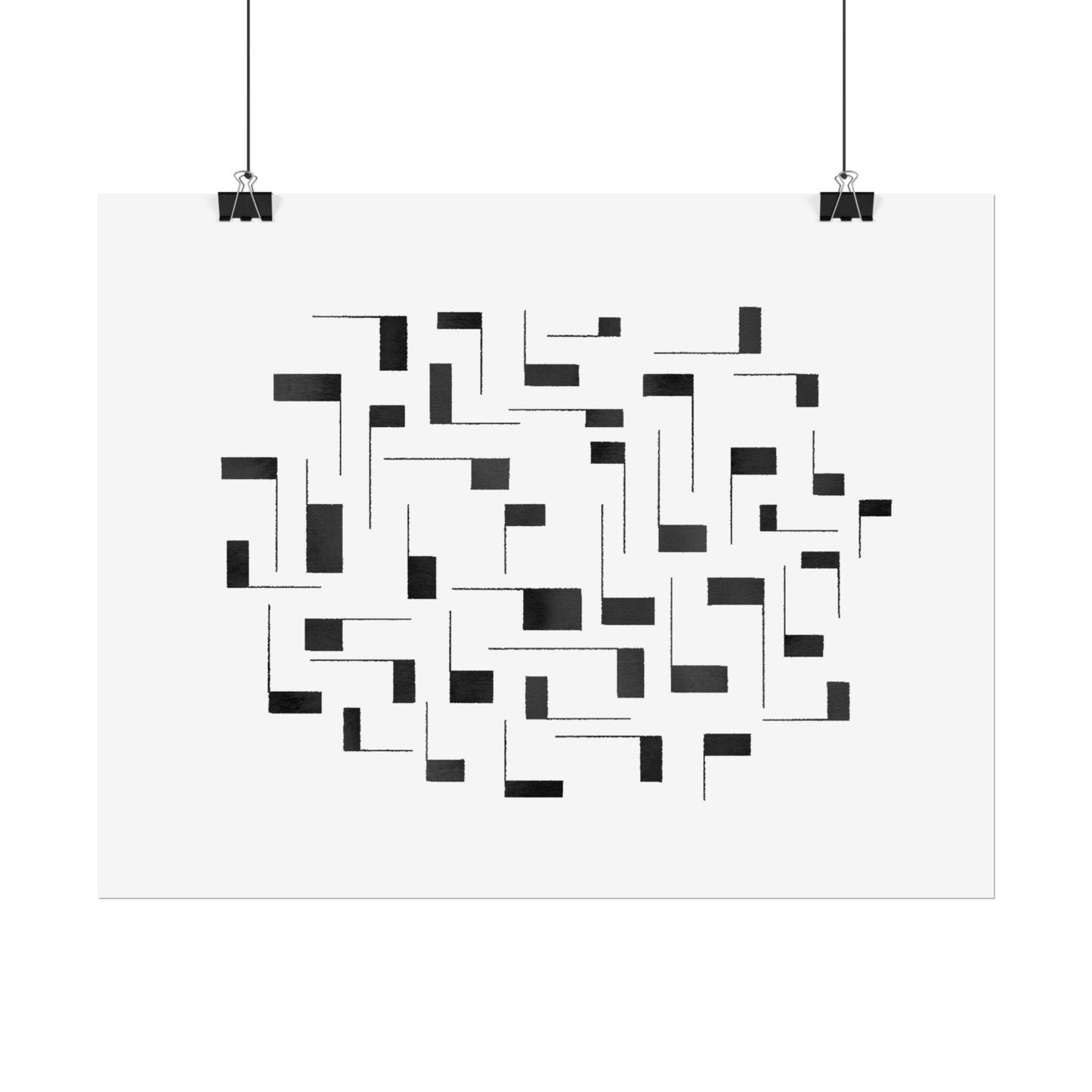 Minimalist Geometric Poster — Black  Abstract Wall Art
