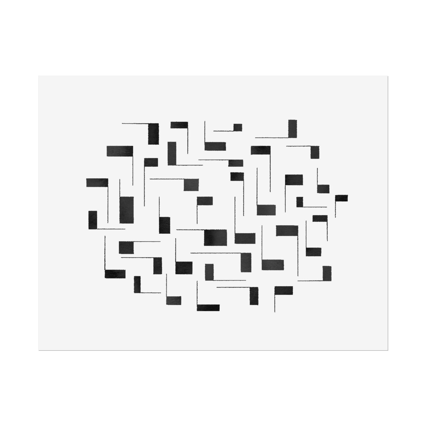 Minimalist Geometric Poster — Black  Abstract Wall Art