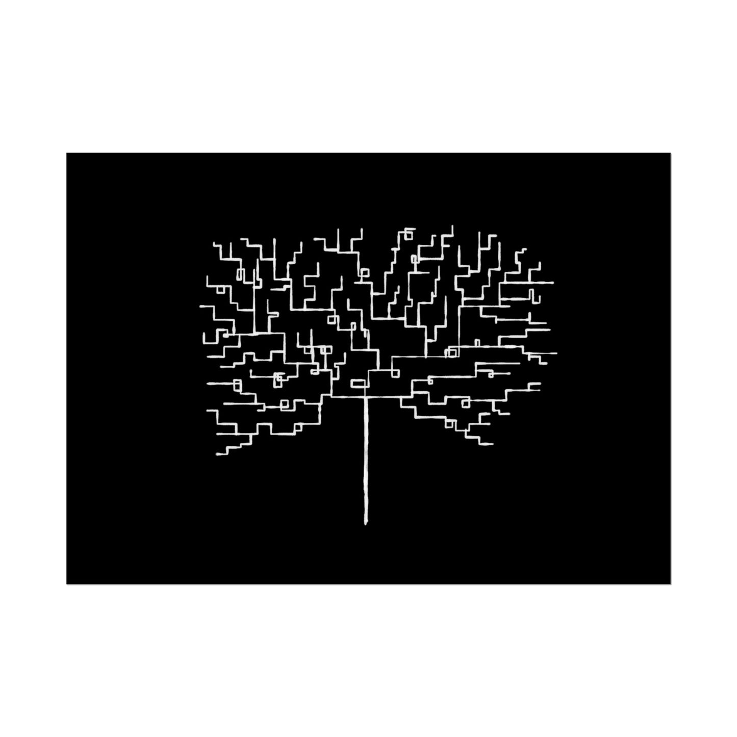 Minimalist Circuit Tree Poster – Modern Tech Wall Art