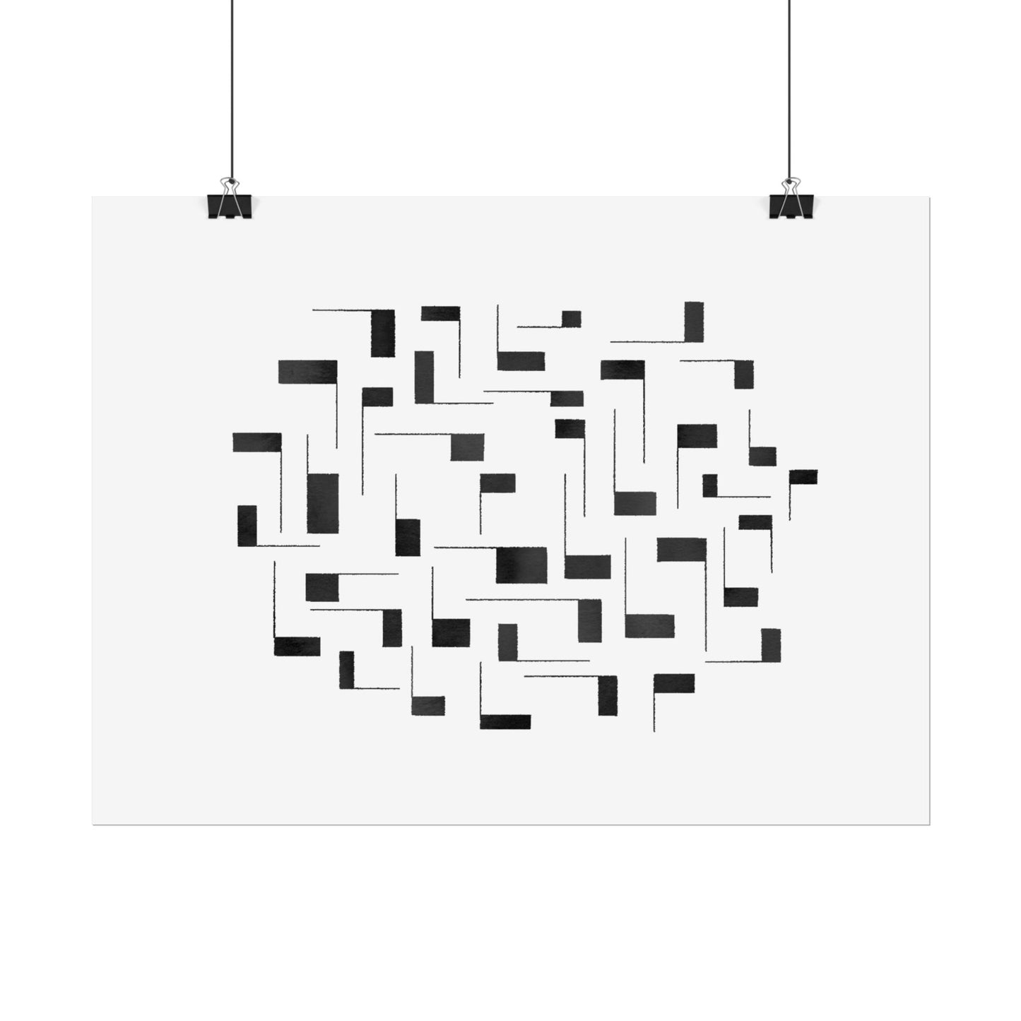 Minimalist Geometric Poster — Black  Abstract Wall Art