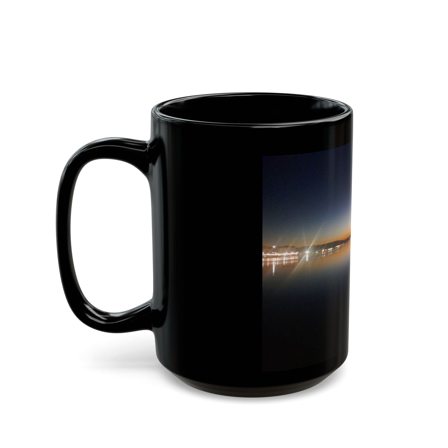 Sunset Horizon Switzerland Black Mug Reflection 11oz/15oz