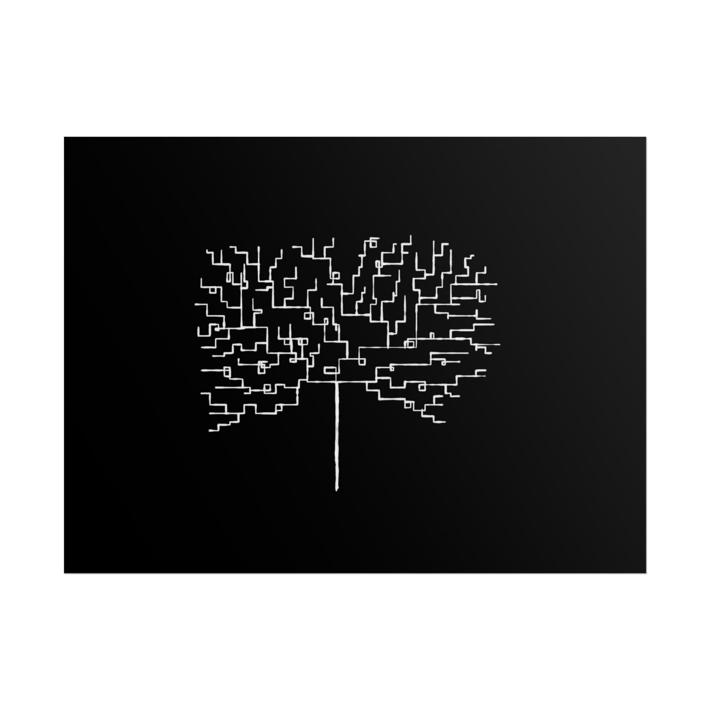Minimalist Circuit Tree Poster – Modern Tech Wall Art