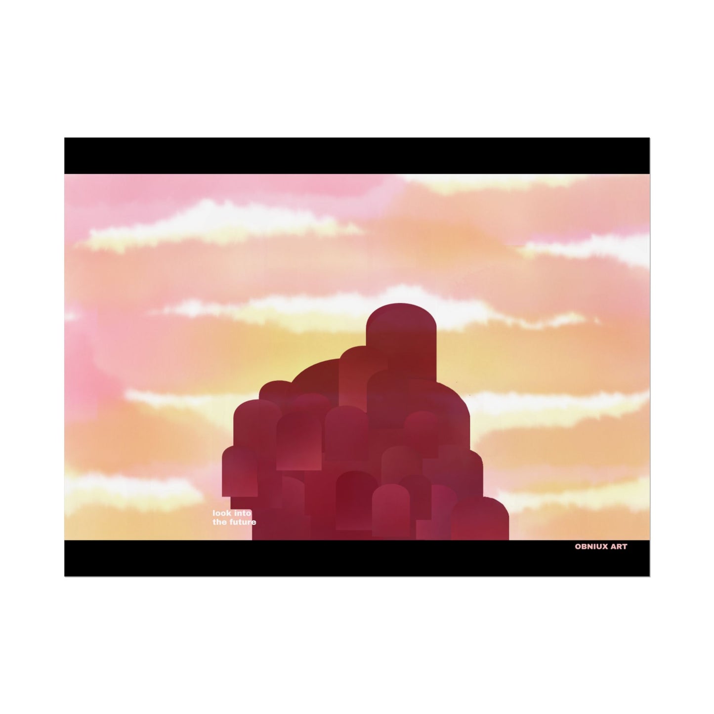 Sunset Abstract Poster — "Look to the Future" Rolled Art Print