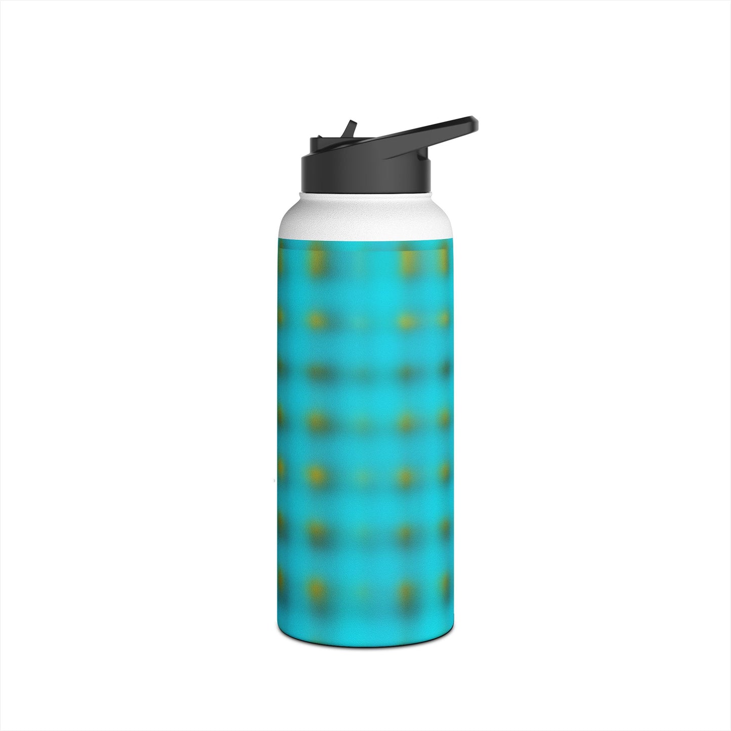 Turquoise Plaid Stainless Steel Water Bottle – Insulated Travel Flask
