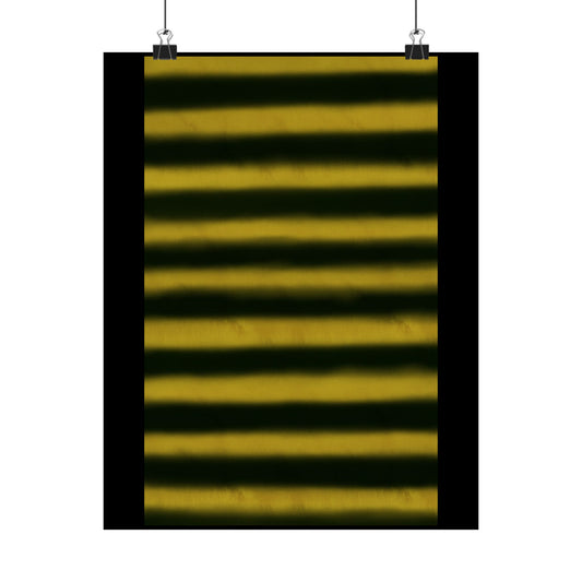 Striped Gold & Black Matte Poster — Modern Minimalist Wall Art