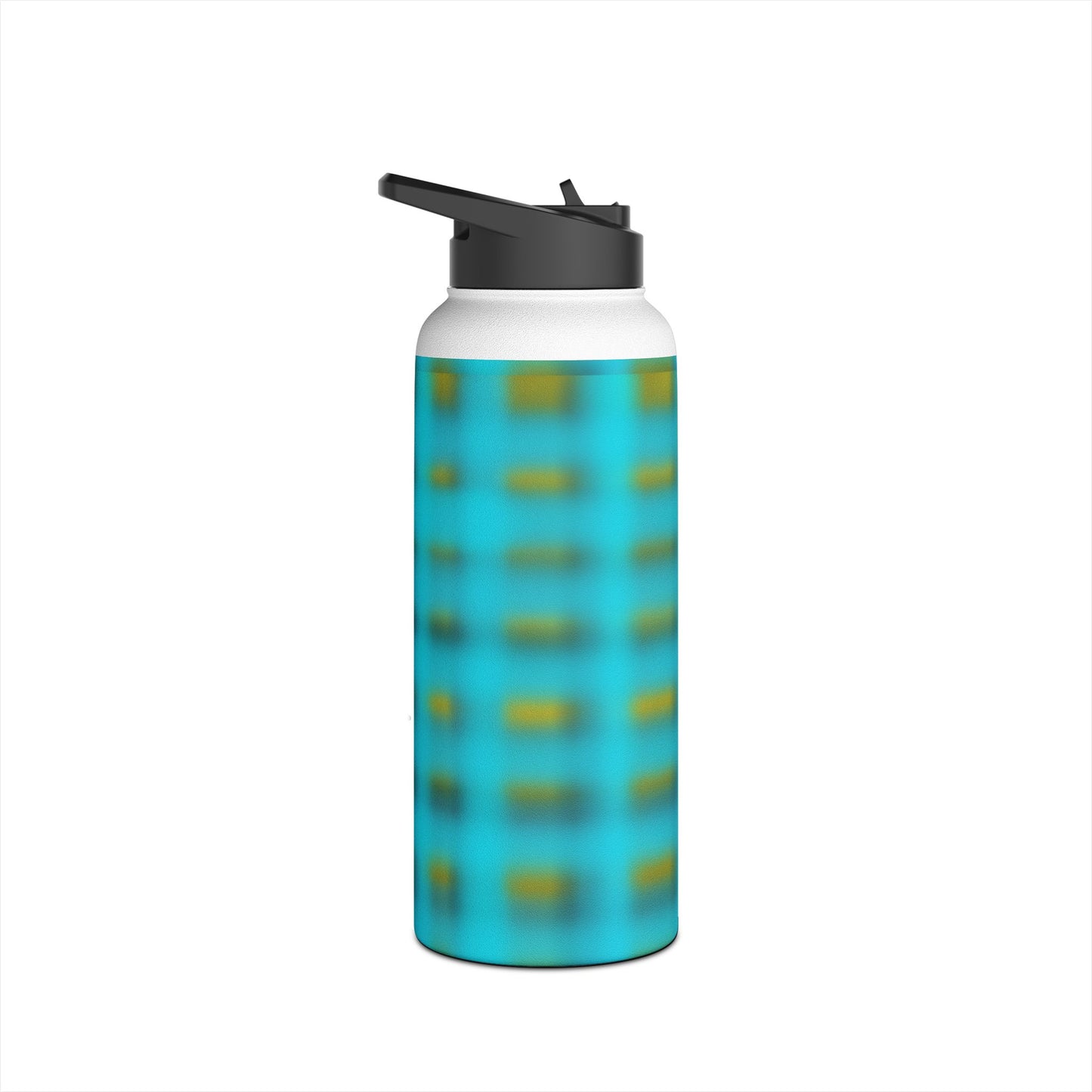 Turquoise Plaid Stainless Steel Water Bottle – Insulated Travel Flask