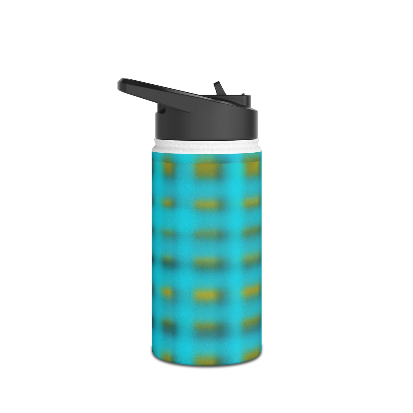 Turquoise Plaid Stainless Steel Water Bottle – Insulated Travel Flask