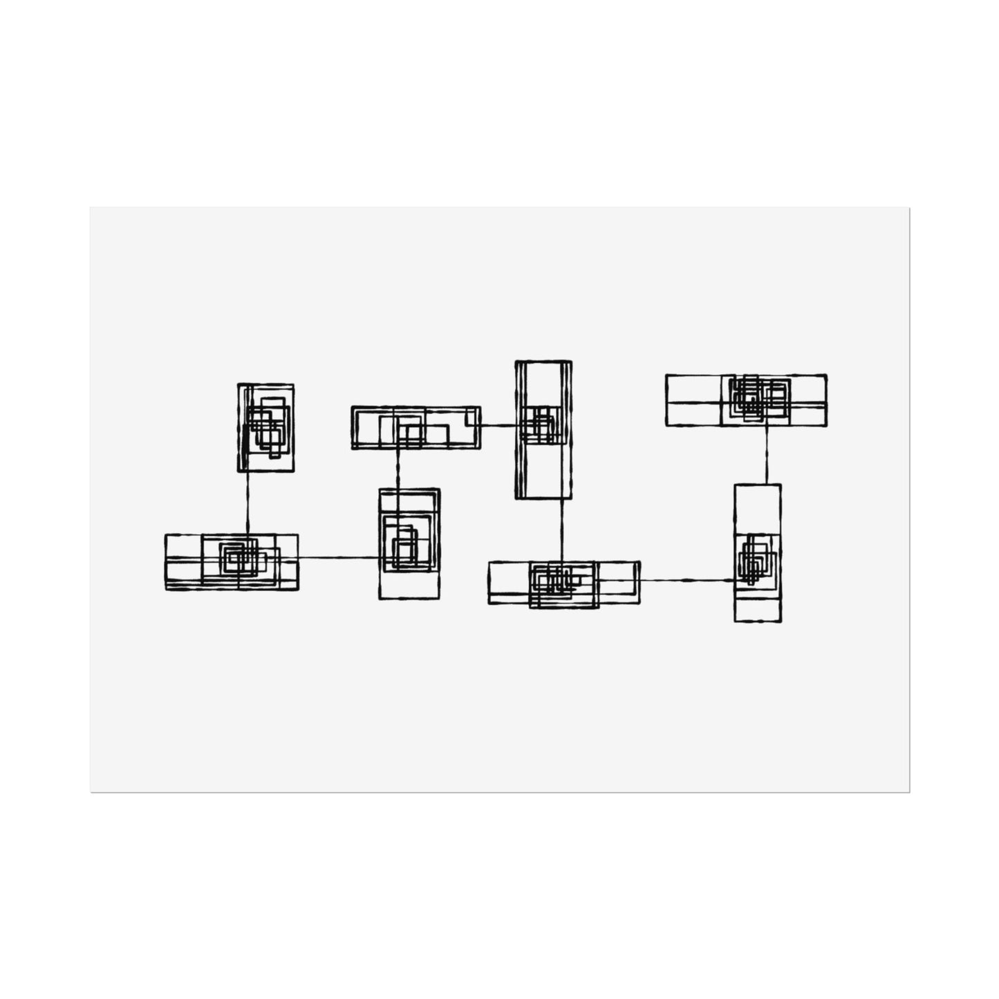 Abstract Minimalist Grid Poster — Modern Geometric Wall Art (Rolled)