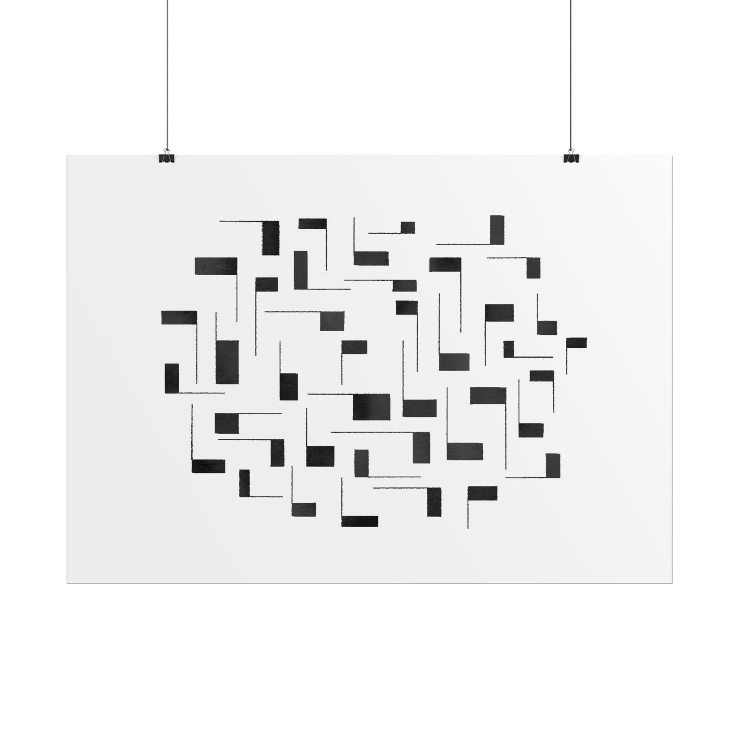 Minimalist Geometric Poster — Black  Abstract Wall Art