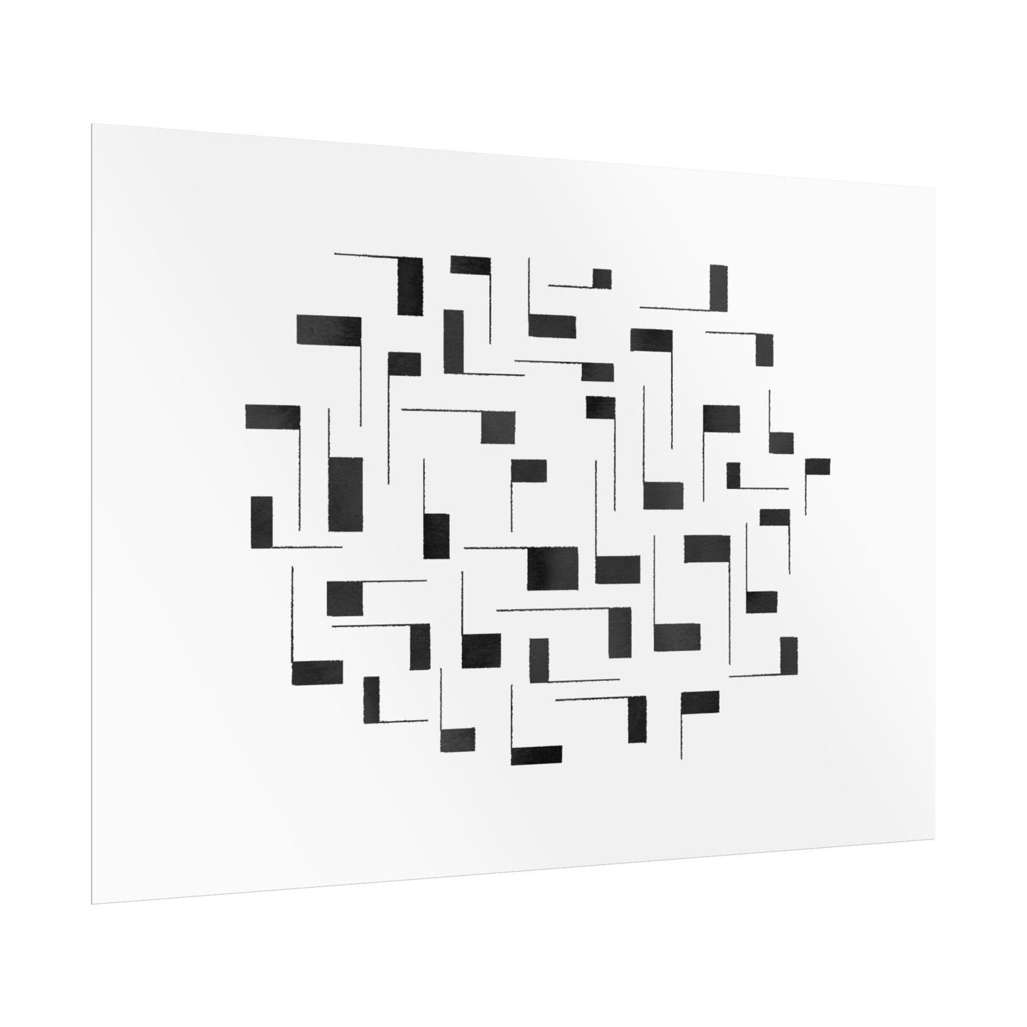 Minimalist Geometric Poster — Black  Abstract Wall Art