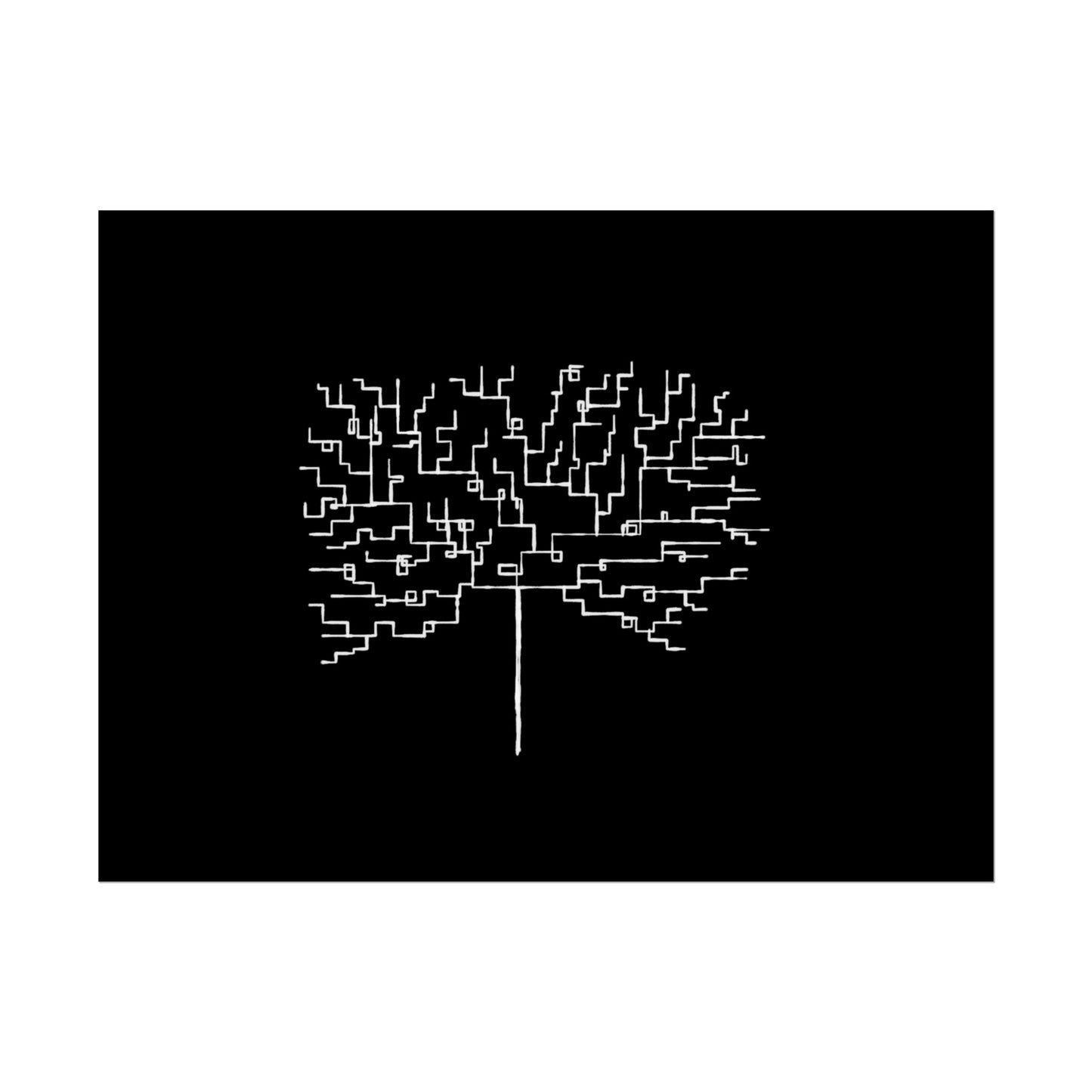 Minimalist Circuit Tree Poster – Modern Tech Wall Art