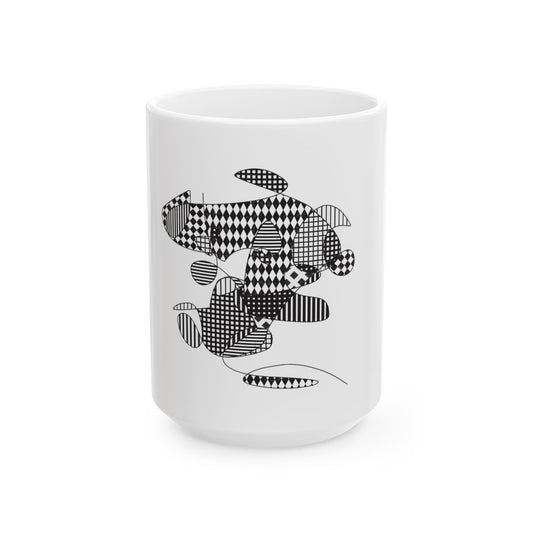Black & NotBlack pattern  Ceramic Mug — Geometric Pattern 11oz/15oz
