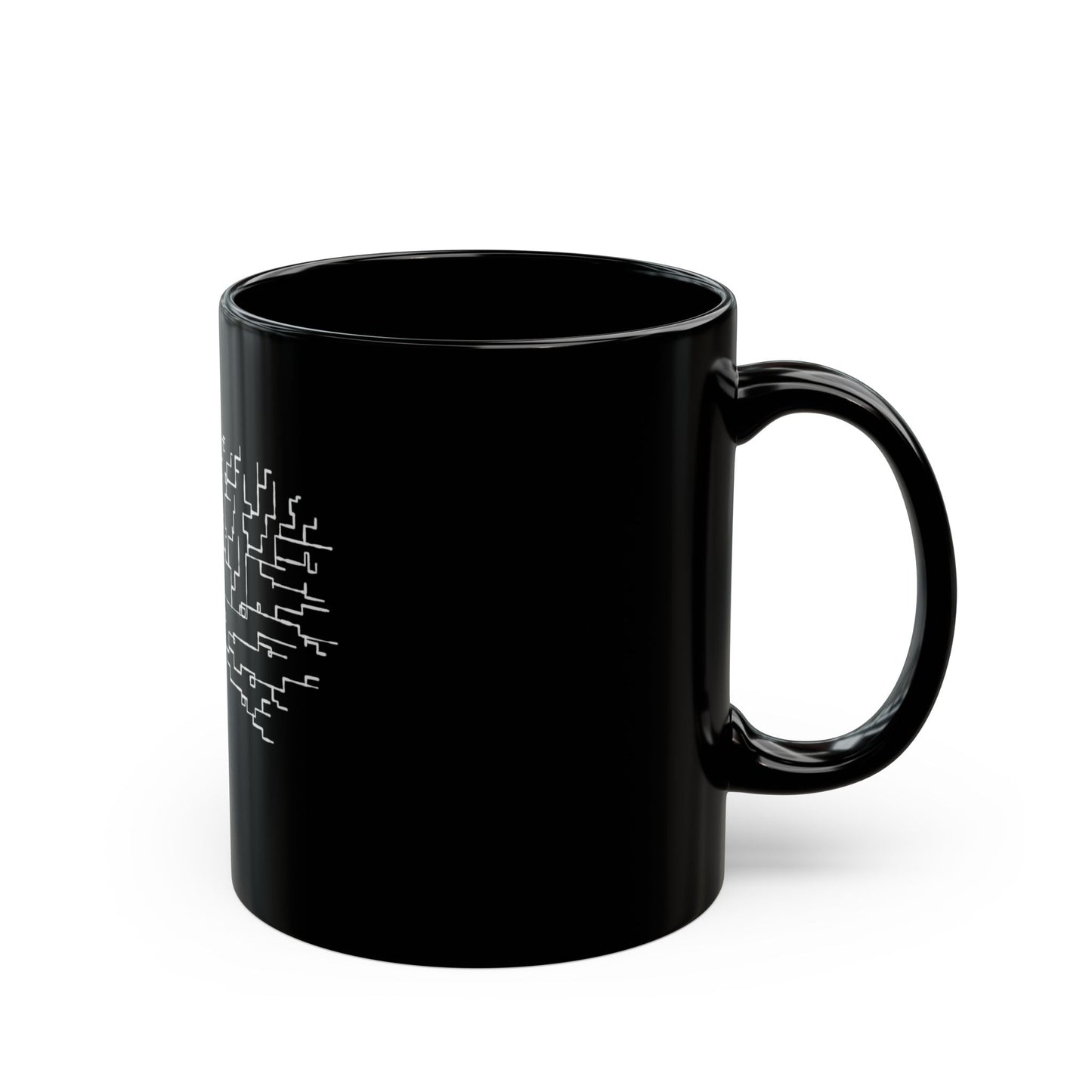 Circuit Tree Black Coffee Mug — Techy Geometric Tree Design (11oz & 15oz)