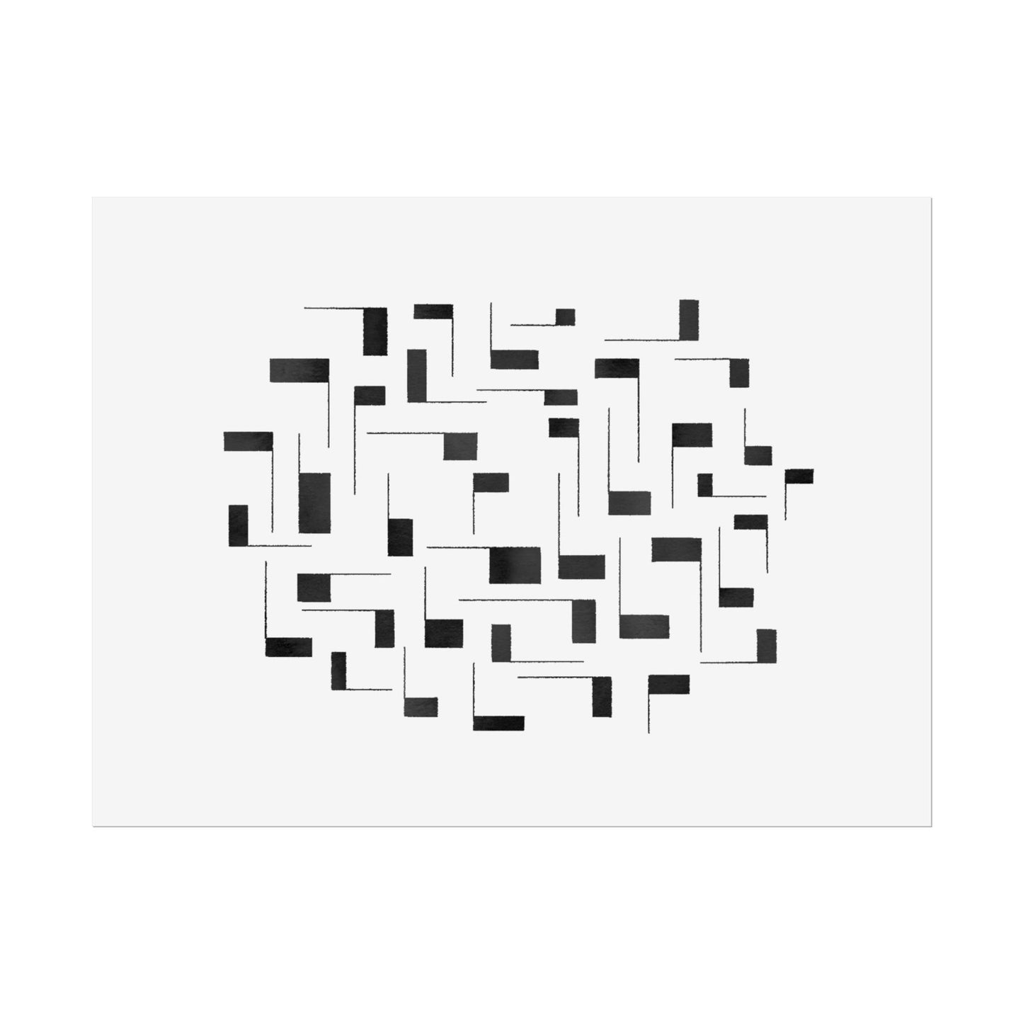 Minimalist Geometric Poster — Black  Abstract Wall Art