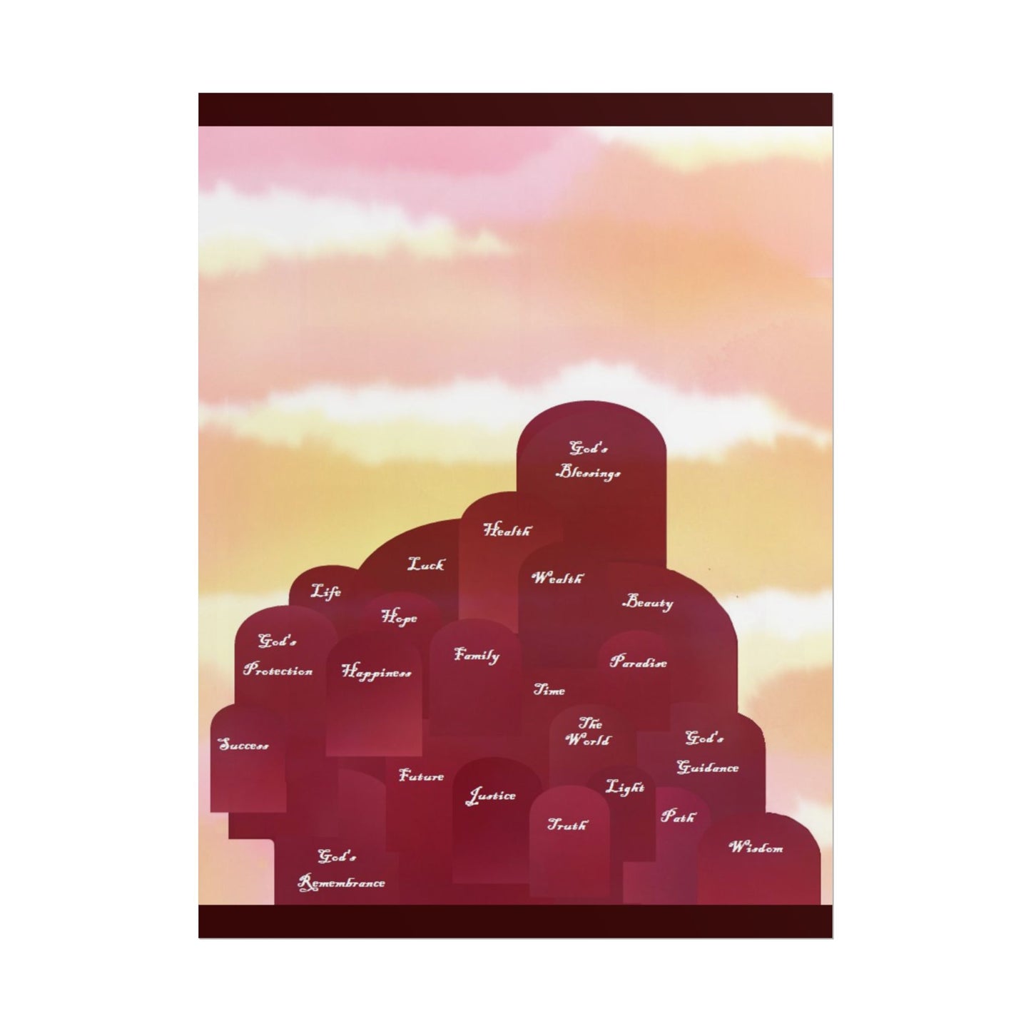 Inspirational Word Cloud "Windows of the future" wishing Poster – Rolled Motivational Wall Art