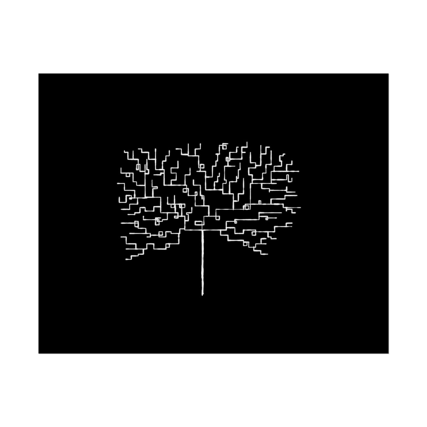 Minimalist Circuit Tree Poster – Modern Tech Wall Art