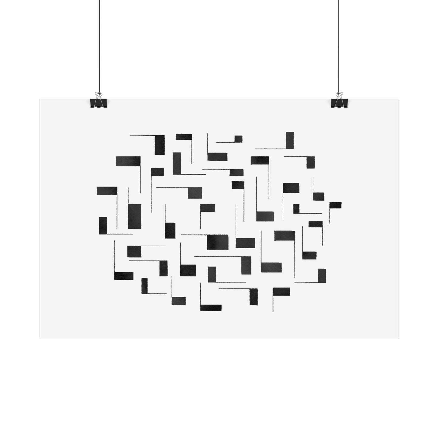 Minimalist Geometric Poster — Black  Abstract Wall Art