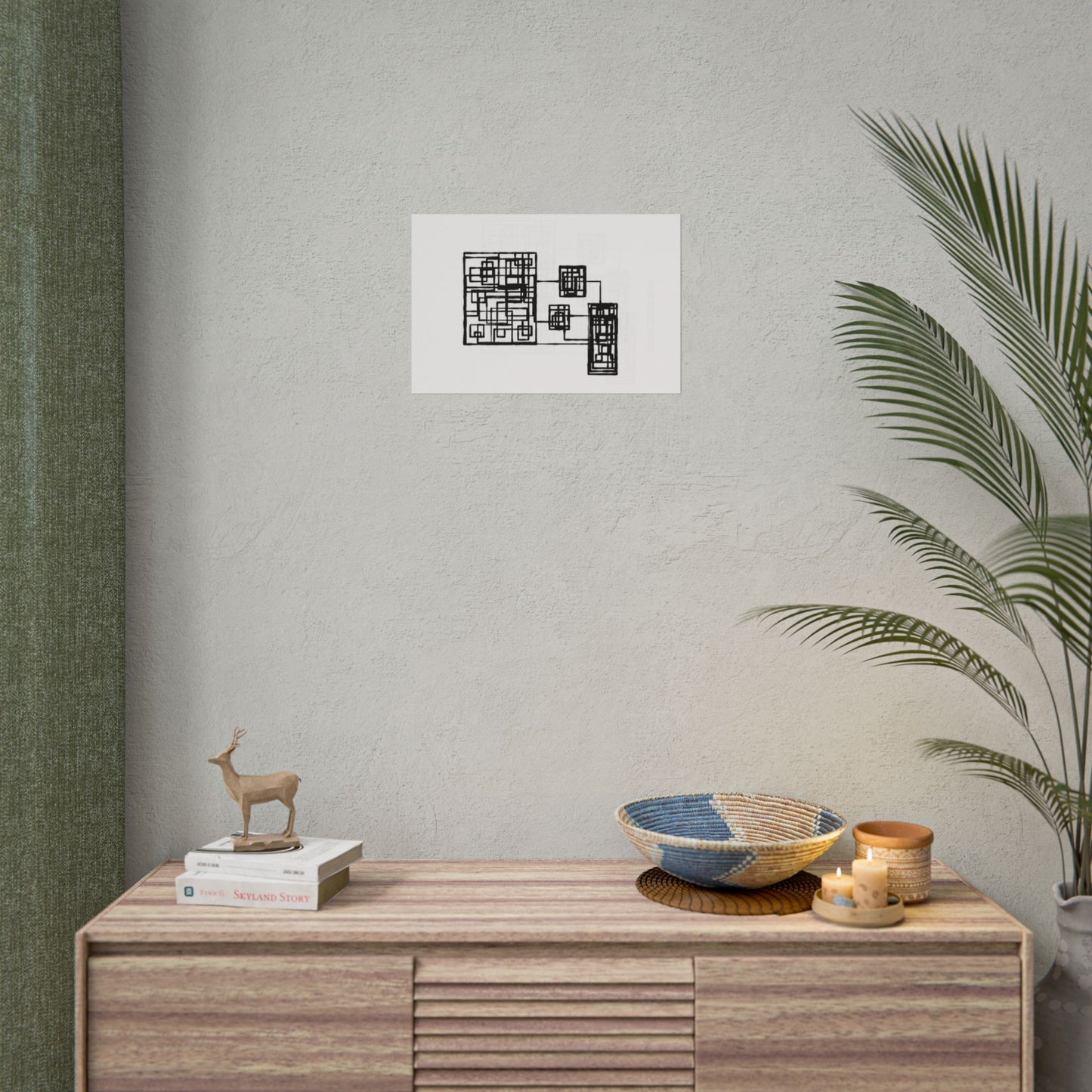 Abstract Geometric Art Poster — Minimal Black Print