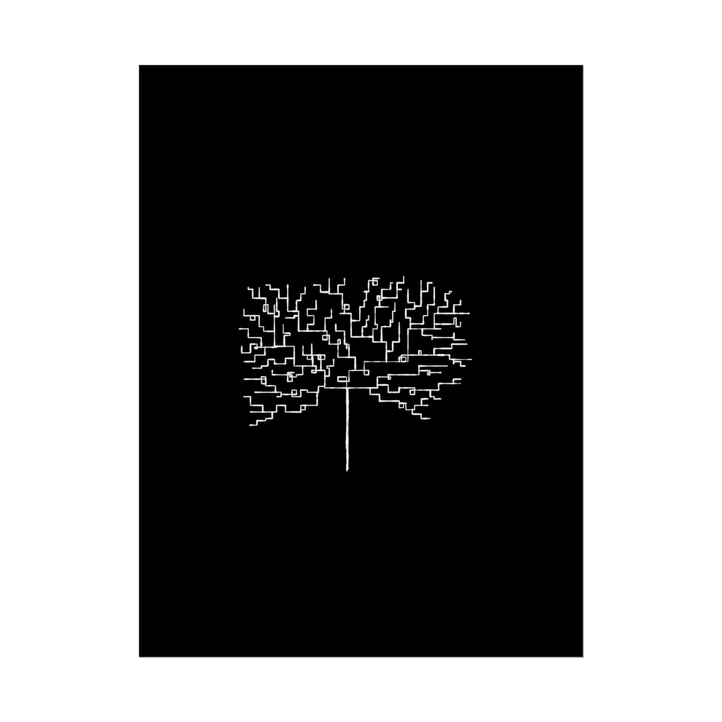 Minimalist Circuit Tree Poster – Modern Tech Wall Art
