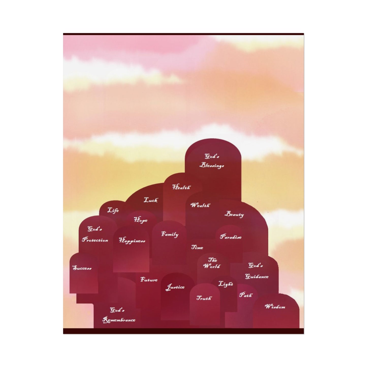 Inspirational Word Cloud "Windows of the future" wishing Poster – Rolled Motivational Wall Art