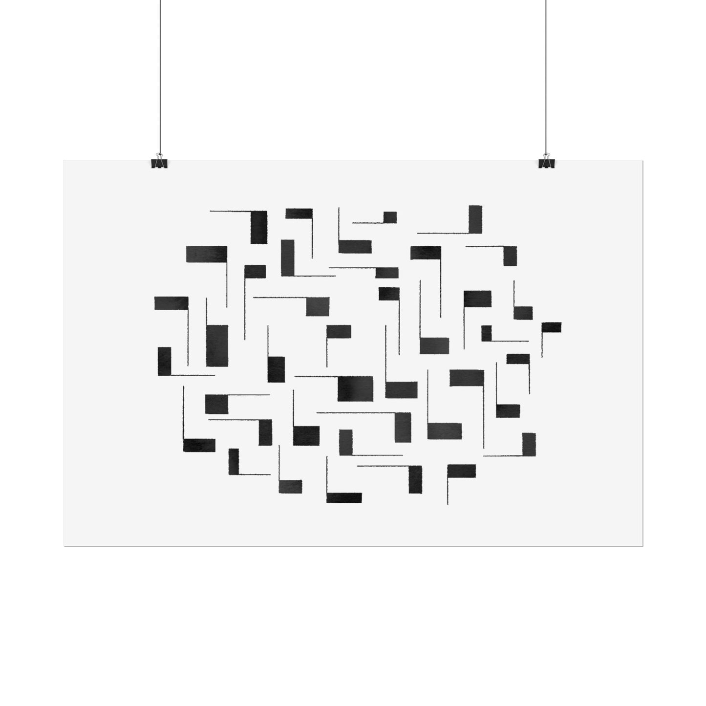 Minimalist Geometric Poster — Black  Abstract Wall Art