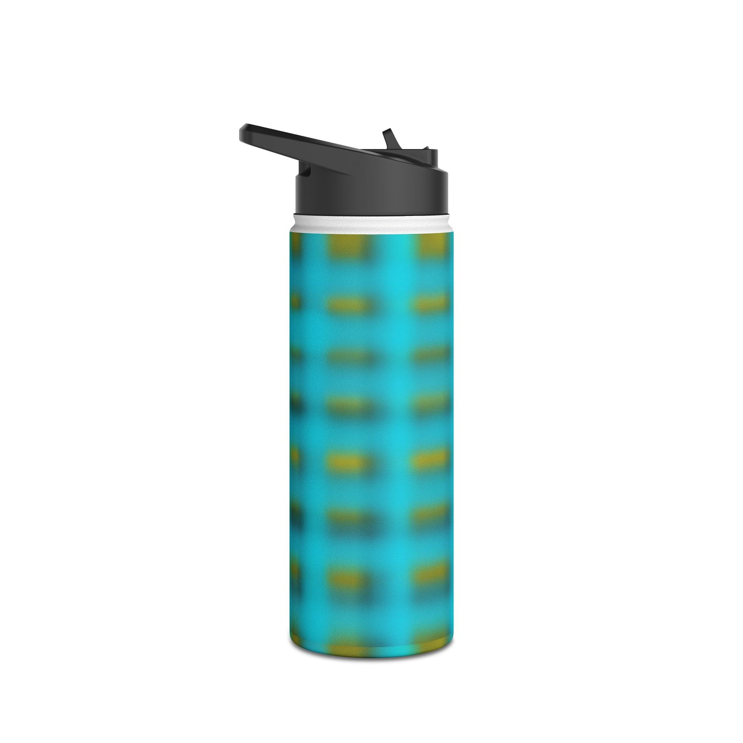 Turquoise Plaid Stainless Steel Water Bottle – Insulated Travel Flask