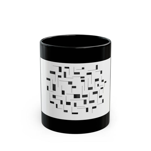 Modern Geometric Black Coffee Mug — office mug (11oz/15oz)