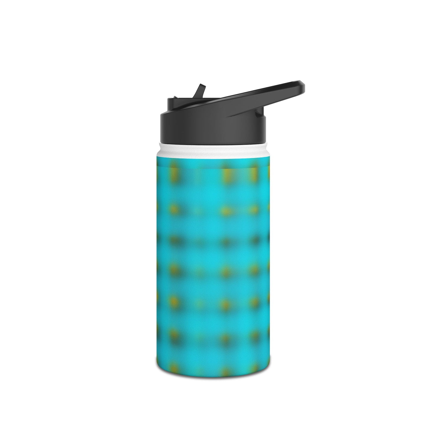 Turquoise Plaid Stainless Steel Water Bottle – Insulated Travel Flask